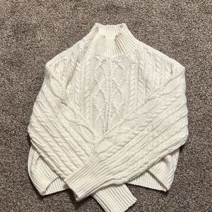 Cozy Cable Knit Sweater - Cream